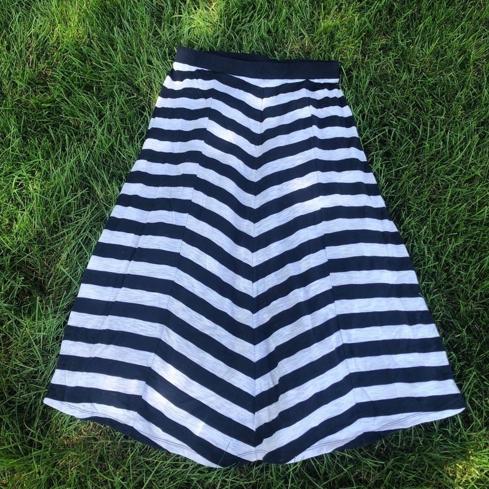 Navy and grey strip skirt